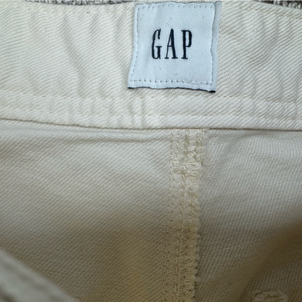 Gap Wide leg High Rise Jean Trouser Ivory Size 6 Tall - Picture 5 of 5